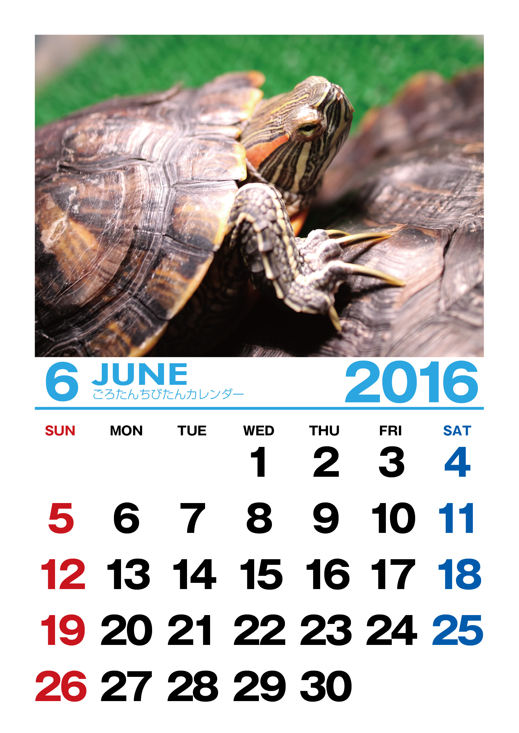 カレンダー 2016年6月